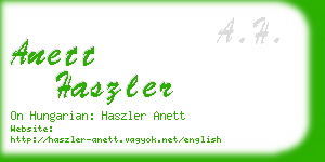 anett haszler business card